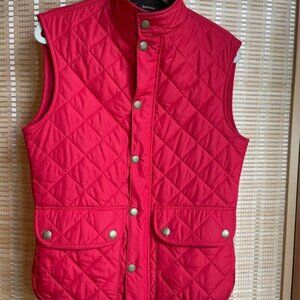 Barbour Lowerdale Diamond-Quilted Vest in Red